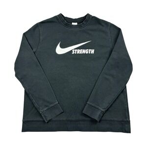Nike Strength Crewneck Sweatshirt Men's XL Black Pullover Workout Gym Training